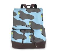 EgoMed Patrón de animal de morsa,Mochila para mujer, impermeable, ligera, de piel sintética, moderna, para viajes.