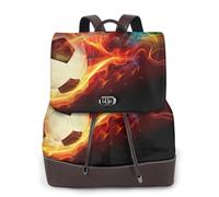 EgoMed Patrón de fútbol (2),Mochila para mujer, impermeable, ligera, de piel sintética, moderna, para viajes.