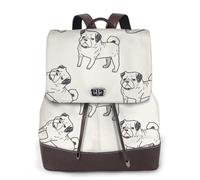 EgoMed Patrón de garabato de perro,Mochila para mujer, impermeable, ligera, de piel sintética, moderna, para viajes.