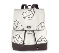 EgoMed Patrón de garabato de queso,Mochila para mujer, impermeable, ligera, de piel sintética, moderna, para viajes.