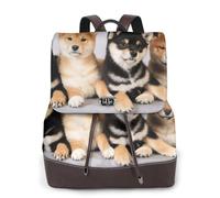 EgoMed Patrón de perro Shiba Inu Shibaken Perro lindo,Mochila para mujer, impermeable, ligera, de piel sintética, moderna, para viajes.