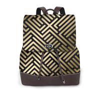 EgoMed Patrón de rayas geométricas sin costuras,Mochila para mujer, impermeable, ligera, de piel sintética, moderna, para viajes.