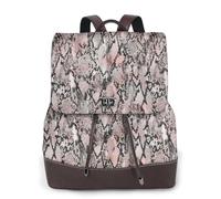 EgoMed Patrón de textura de serpiente,Mochila para mujer, impermeable, ligera, de piel sintética, moderna, para viajes.