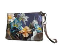 EgoMed Patrón Floral de tulipán,Bolso de Mano de Piel sintética con Cremallera para Mujer, Cartera con Correa para la muñeca