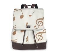 EgoMed Patrón musical de notas musicales,Mochila para mujer, impermeable, ligera, de piel sintética, moderna, para viajes.