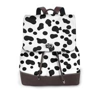 EgoMed Patrón sin costuras de perro dálmata o piel de vaca,Mochila para mujer, impermeable, ligera, de piel sintética, moderna, para viajes.