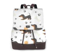 EgoMed Patrón sin costuras de perro salchicha: adorables mascotas divertidas,Mochila para mujer, impermeable, ligera, de piel sintética, moderna, para viajes.