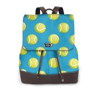EgoMed Pelota de tenis azul,Mochila para mujer, impermeable, ligera, de piel sintética, moderna, para viajes.