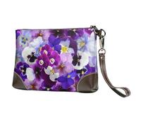 EgoMed Pensamiento gráfico: Flores de Primavera de Pascua,Bolso de Mano de Piel sintética con Cremallera para Mujer, Cartera con Correa para la muñeca