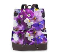 EgoMed Pensamiento gráfico: flores de primavera de Pascua,Mochila para mujer, impermeable, ligera, de piel sintética, moderna, para viajes.