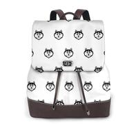 EgoMed Perro cabeza de husky,Mochila para mujer, impermeable, ligera, de piel sintética, moderna, para viajes.