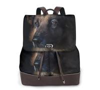 EgoMed Perro pastor alemán,Mochila para mujer, impermeable, ligera, de piel sintética, moderna, para viajes.