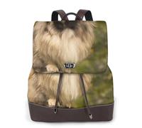 EgoMed Perro Pug Impreso,Mochila para mujer, impermeable, ligera, de piel sintética, moderna, para viajes.