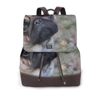 EgoMed Perro Pug Impreso,Mochila para mujer, impermeable, ligera, de piel sintética, moderna, para viajes.