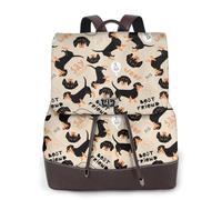 EgoMed Perro tejonero,Mochila para mujer, impermeable, ligera, de piel sintética, moderna, para viajes.