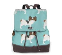 EgoMed Perros Papillon Lindo perro Spaniel Toy,Mochila para mujer, impermeable, ligera, de piel sintética, moderna, para viajes.