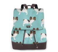 EgoMed Perros Papillon Lindo perro Spaniel Toy,Mochila para mujer, impermeable, ligera, de piel sintética, moderna, para viajes.