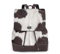 EgoMed Piel de vaca abstracta África Animal Negro,Mochila para mujer, impermeable, ligera, de piel sintética, moderna, para viajes.