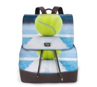 EgoMed Pintura de pelota de tenis,Mochila para mujer, impermeable, ligera, de piel sintética, moderna, para viajes.