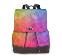 EgoMed Poligonal multicolor que consta de triángulos y arcoíris,Mochila para mujer, impermeable, ligera, de piel sintética, moderna, para viajes.