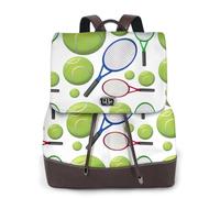 EgoMed Raquetas y pelotas de tenis,Mochila para mujer, impermeable, ligera, de piel sintética, moderna, para viajes.
