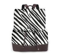 EgoMed Raya de cebra natural,Mochila para mujer, impermeable, ligera, de piel sintética, moderna, para viajes.