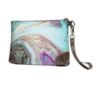 EgoMed Roca geoda de ágata arcoíris,Bolso de Mano de Piel sintética con Cremallera para Mujer, Cartera con Correa para la muñeca