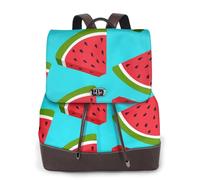 EgoMed Sandía fresca,Mochila para mujer, impermeable, ligera, de piel sintética, moderna, para viajes.