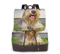 EgoMed Schnauzer Mascotas de césped Perros grises Chnauzer,Mochila para mujer, impermeable, ligera, de piel sintética, moderna, para viajes.