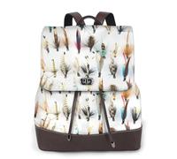 EgoMed Selección de moscas tradicionales para la pesca de trucha con pescado blanco,Mochila para mujer, impermeable, ligera, de piel sintética, moderna, para viajes.