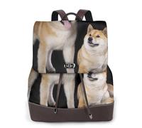 EgoMed Shiba Inu Akita Inu,Mochila para mujer, impermeable, ligera, de piel sintética, moderna, para viajes.