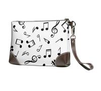 EgoMed Tema Musical Impreso,Bolso de Mano de Piel sintética con Cremallera para Mujer, Cartera con Correa para la muñeca