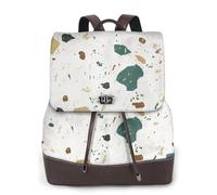 EgoMed Terrazo Patrones sin costuras Mármol italiano clásico,Mochila para mujer, impermeable, ligera, de piel sintética, moderna, para viajes.