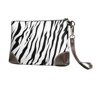 EgoMed Textura de Tigre de Bengala Impresa,Bolso de Mano de Piel sintética con Cremallera para Mujer, Cartera con Correa para la muñeca