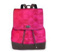 EgoMed Triángulo geométrico fucsia,Mochila para mujer, impermeable, ligera, de piel sintética, moderna, para viajes.