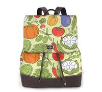 EgoMed Varios patrones de vegetales,Mochila para mujer, impermeable, ligera, de piel sintética, moderna, para viajes.