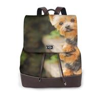 EgoMed Yorkshire Terrier Bokeh Lindos Perros Pared,Mochila para mujer, impermeable, ligera, de piel sintética, moderna, para viajes.
