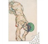 Egon Schiele Imposible Puzzle 1000 Piezas, Rompecabezas Arte De Madera, Jigsaw Puzzle Pinturaartepara Adultos, DIY Juguete Puzzles, para Regalo Educativo para Adolescentes