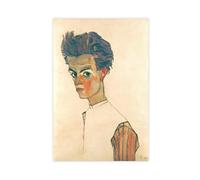 Egon Schiele - Póster de autorretrato para dormitorio, lienzo decorativo para pared, oficina, habitación, decoración estética, regalo, sin marco, 30 x 45 cm