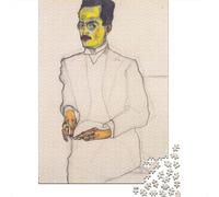Egon Schiele Puzzles De Madera 1000 Piezas, Arte Rompecabezas Imposible, Puzzle Cuadros Famosos del Mundo, Rompecabezas Museo De Madera, Juego De Habilidad para Toda La Familia