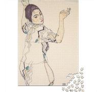 Egon Schiele Rompecabezas De Madera 1000 Piezas, Imposibles Puzzle Pinturaarte Adultos, Imposible Rompecabezas Arte, Juguetes Educativos, Puzzles Cuadros Famosos del Mundo Clásicos, Ón del Hogar DEC