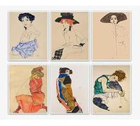 Egon Schiele Wall Art Decor - Giclee Art of Woman Poster Decoración para el hogar Pinturas Retratos Decoración Sin marco Famoso y único Abstracto Decoración de pared (20cm x 25cm)