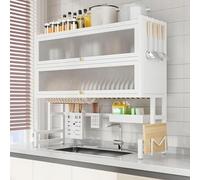 Égouttoir à vaisselle à 2 niveaux pour comptoir de Cuisine, Porte-ustensiles, égouttoir de Rangement pour évier, Conception à Double couche, pour le Rangement et l'organisation d