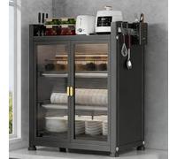 Égouttoir à vaisselle de comptoir, meuble de Rangement multifonctionnel pour évier Avec Portes Anti-poussière, pour UNE Organisation optimale de la Cuisine (Noir, 3e étage)