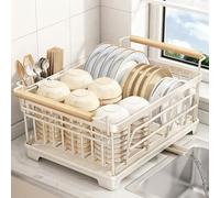 Égouttoir à vaisselle en Acier inoxydable 304, égouttoir multifonctionnel à Poser Sur l'évier Avec bac à Eau, aucune Installation requise pour bols, assiettes et ustensiles de CU