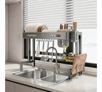 Égouttoir à vaisselle multifonctionnel en Acier inoxydable à Placer au-Dessus de l'évier, égouttoir à vaisselle ajouré, étagère de Rangement pour la Cuisine, égouttoir antirouill