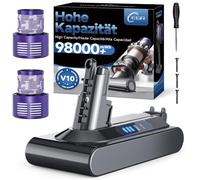 EGR V10 Recambios de Bateria para Dyson V10 SV12 Aspiradora | Batería Mejorada Compatible con Dyson V10 Konical/Animal/Absolute SV12 969352-02 con 2 filtros(No Apto para V8/SV10)