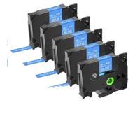 EGRMZ 5pk Black on White 12 mm Tapas de Etiqueta TZE-231 TZ 131 631 241 Compatible con impresoras de Etiqueta H110(5PK White on Blue)