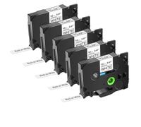 EGRMZ 5pk Black on White 12 mm Tapas de Etiqueta TZE-231 TZ 131 631 241 Compatible con impresoras de Etiqueta H110(5PK Black on White)