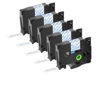 EGRMZ 5pk Black on White 12 mm Tapas de Etiqueta TZE-231 TZ 131 631 241 Compatible con impresoras de Etiqueta H110(5PK Blue on Clear)